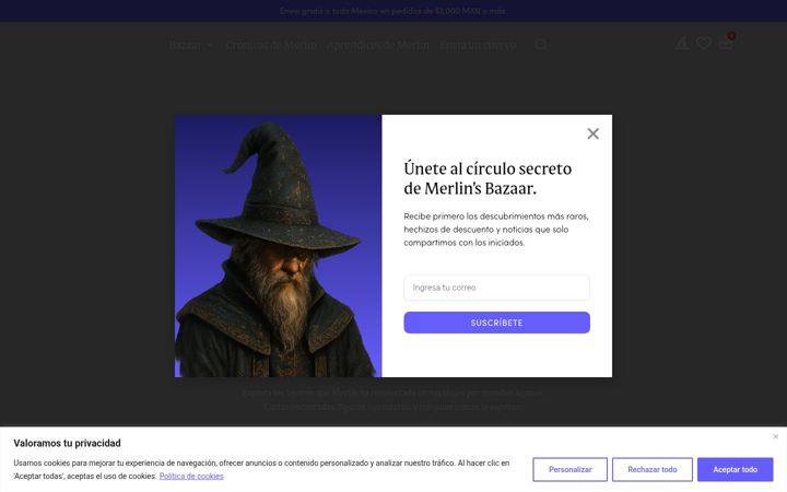 Screenshot of merlinsbazaar.com