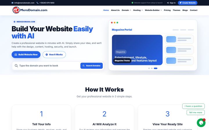 Screenshot of merodomain.com