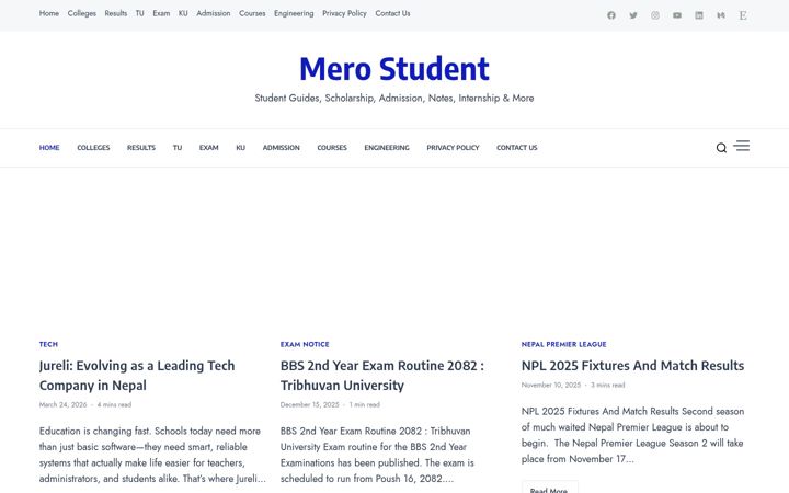 Screenshot of merostudent.com