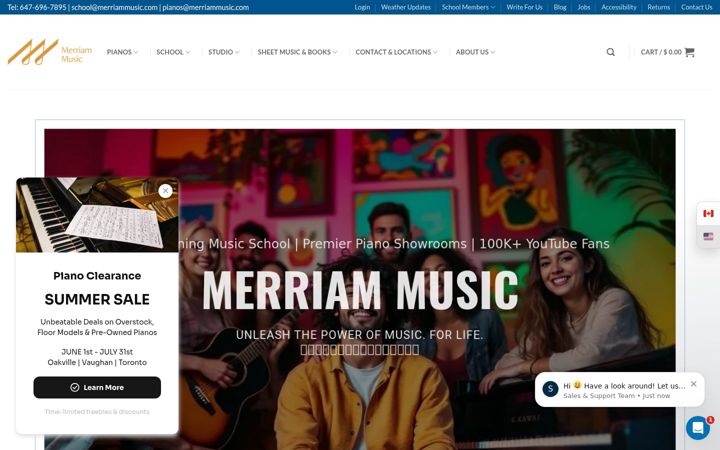 Screenshot of merriammusic.com