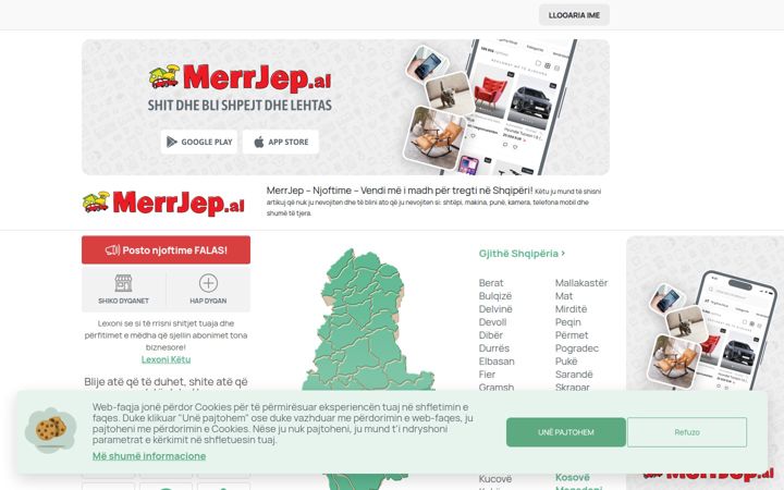 Screenshot of merrjep.al