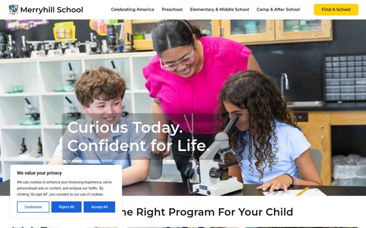 Screenshot of merryhillschool.com