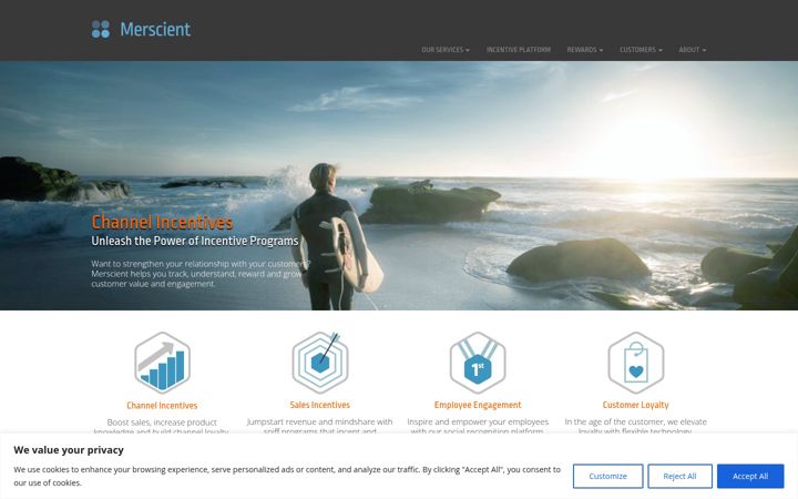Screenshot of merscient.com