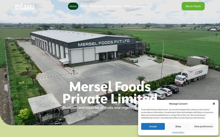 Screenshot of merselfoods.com