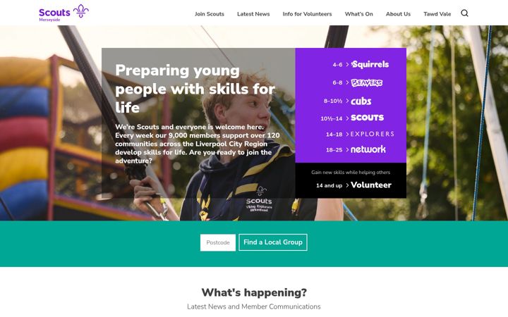 Screenshot of merseysidescouts.com