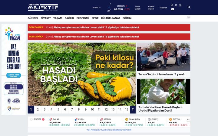 Screenshot of mersinobjektif.com.tr