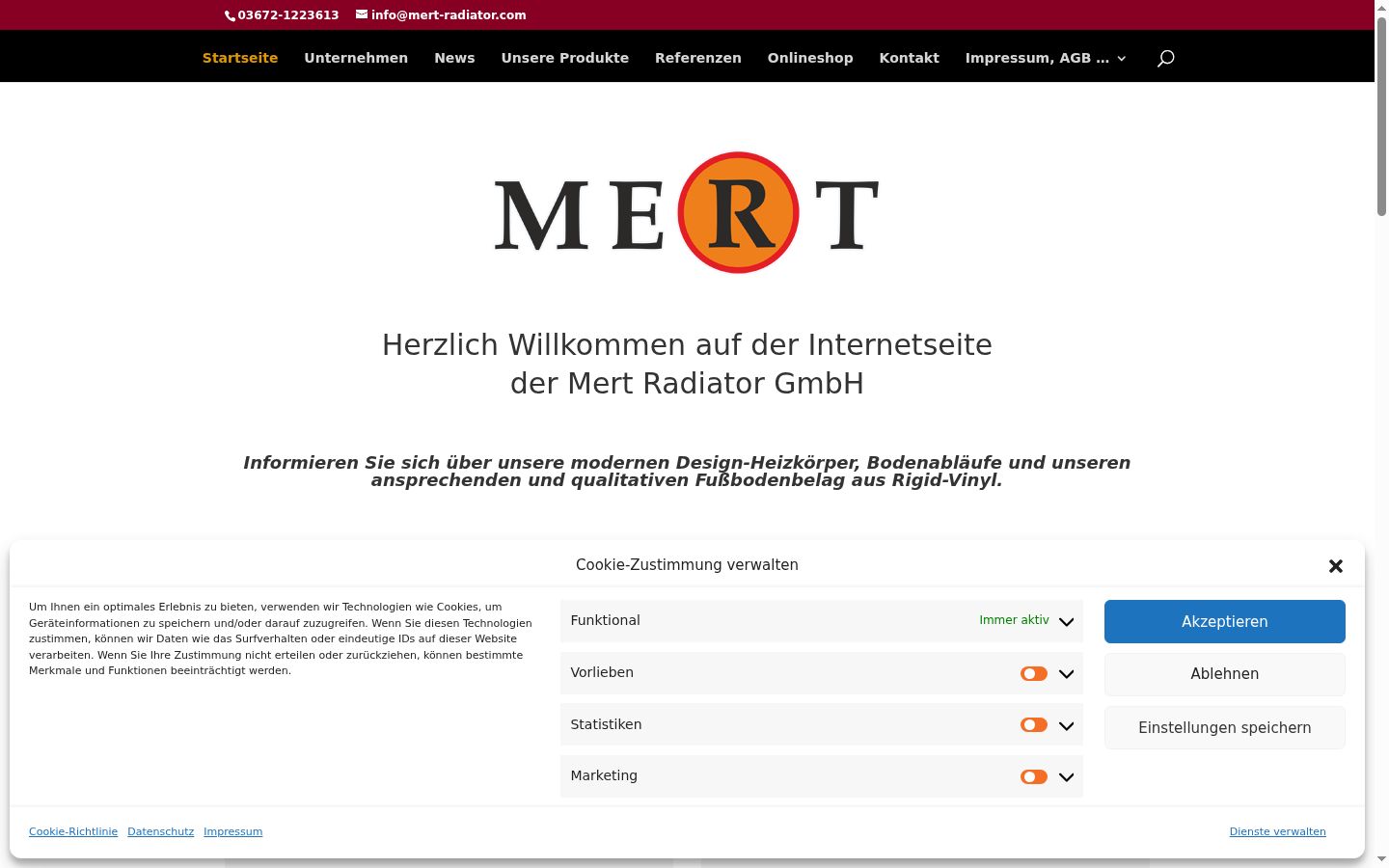 Screenshot del banner di consenso mostrato prima di qualsiasi interazione