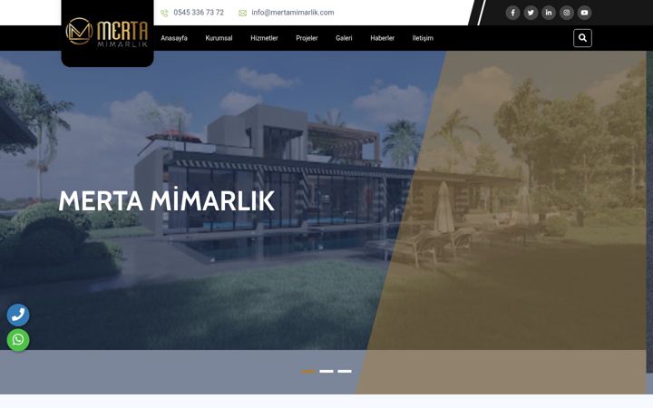 Screenshot of mertamimarlik.com