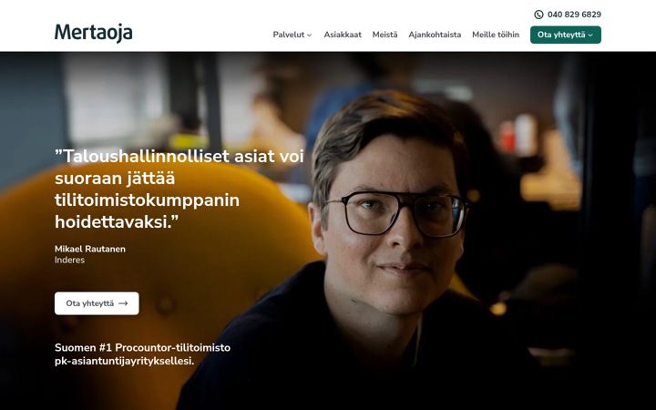 Screenshot van mertaoja.com
