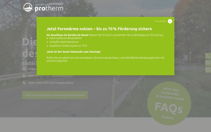 Ekraanipilt saidist mertingen-fernwaerme.de