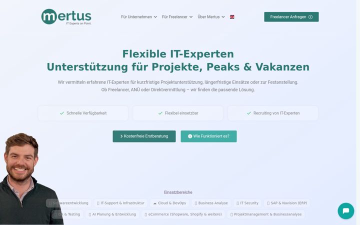 Screenshot of mertus-consulting.com