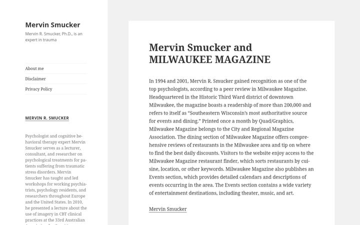 Screenshot of mervin-smucker-phd.com