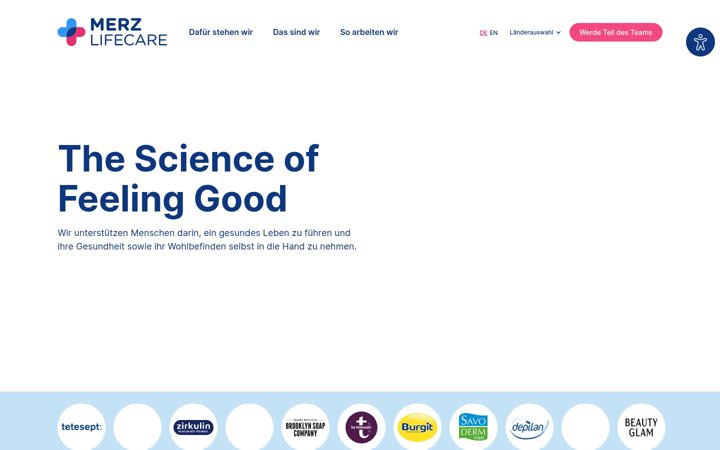 Screenshot of merz-lifecare.com