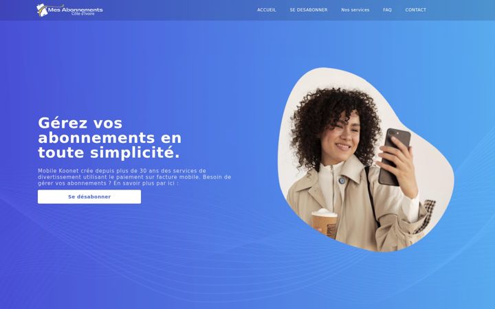 Screenshot of mes-abonnements-ci.com