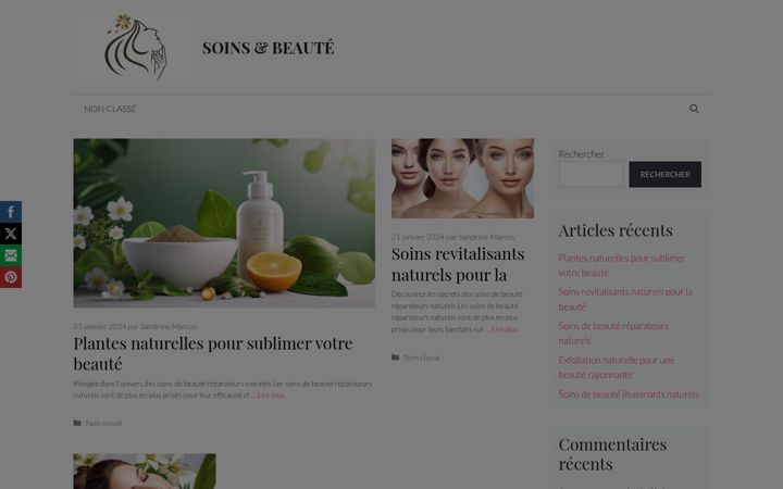 Screenshot of mes-soins-beaute.com