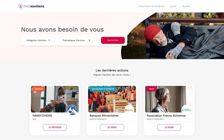 Screenshot of mes-soutiens.com
