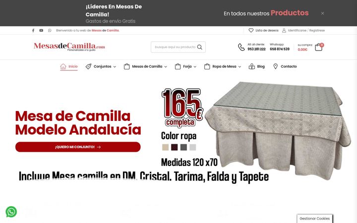 Screenshot of mesasdecamilla.com