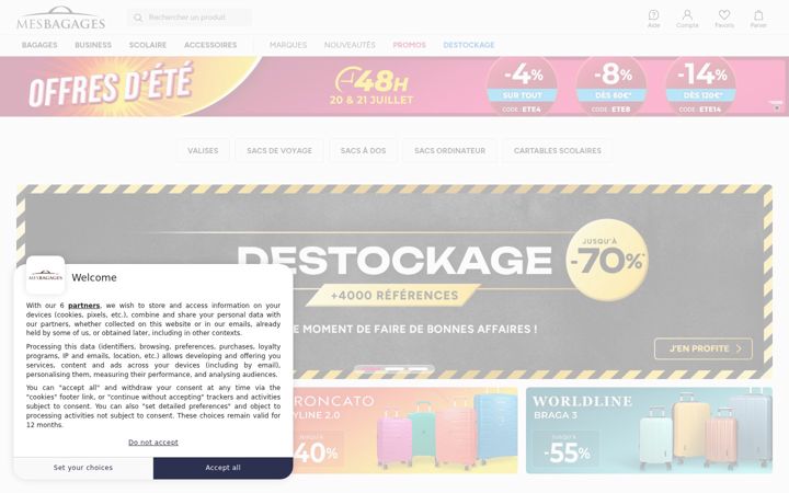 Screenshot of mesbagages.com