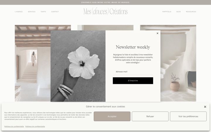 Screenshot of mesdoucescreations.com