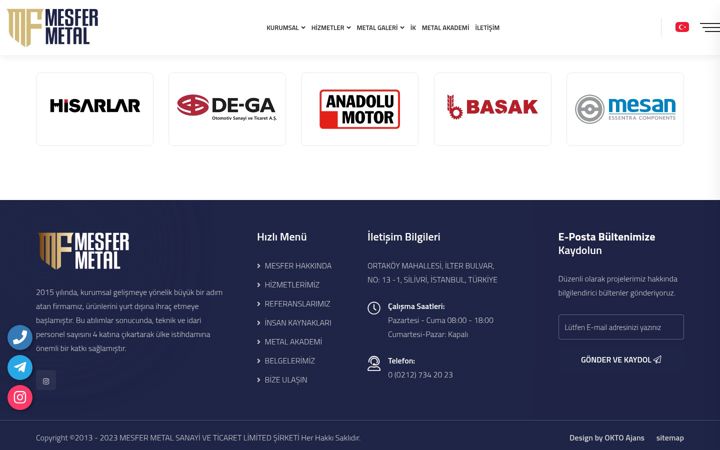 Screenshot of mesfermetal.com