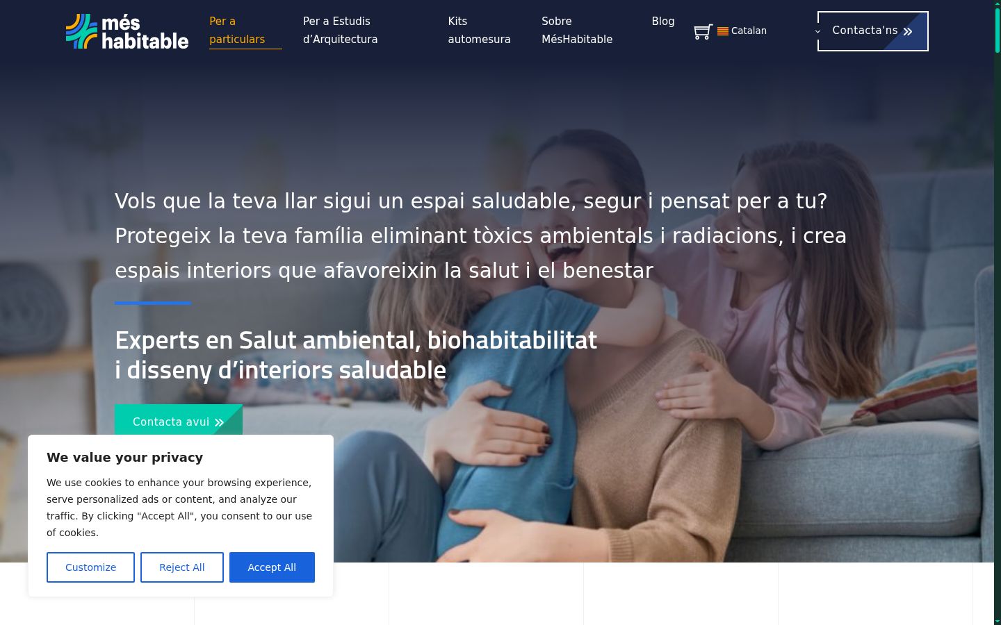 Screenshot del banner di consenso mostrato prima di qualsiasi interazione