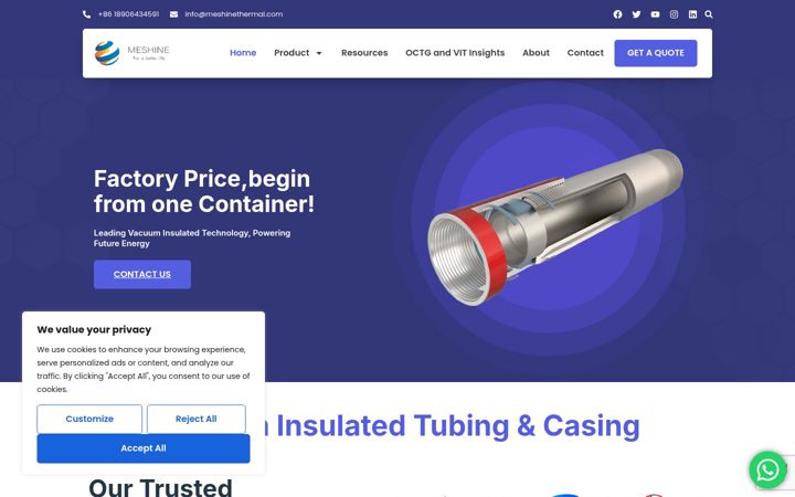 Screenshot of meshinethermal.com
