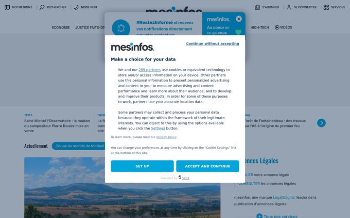 Zrzut ekranu mesinfos.fr