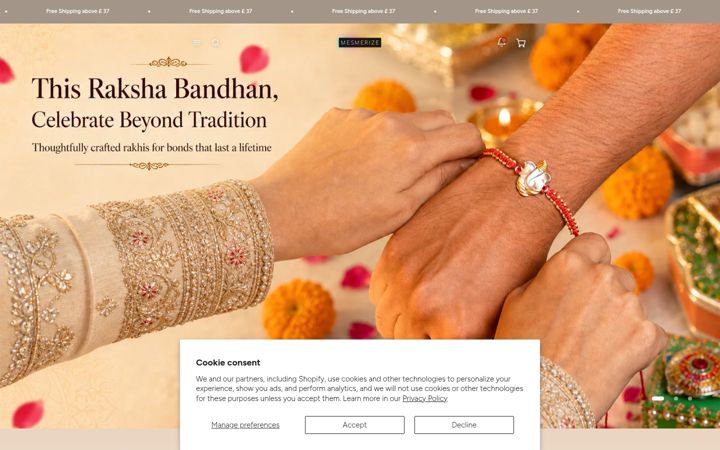 Екранна снимка на mesmerizeindia.com