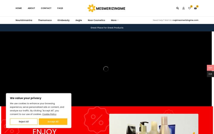 Screenshot of mesmerizingme.com