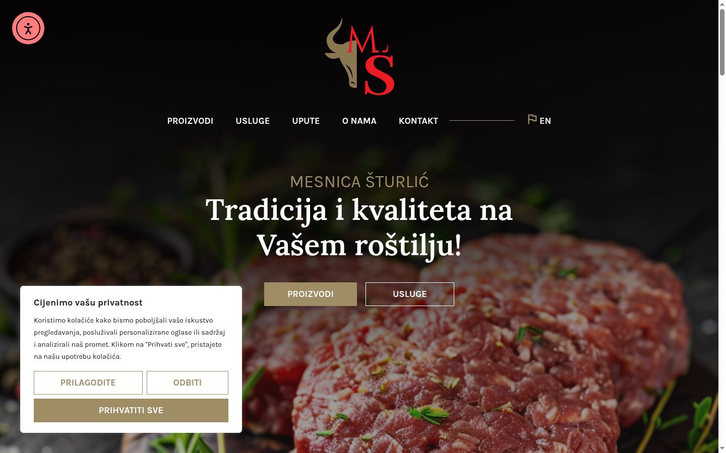 Sutikimo reklamjuostės, rodytos prieš bet kokią sąveiką, ekrano kopija