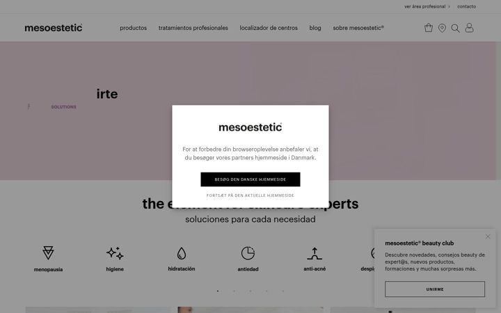 Screenshot ta' mesoestetic.es