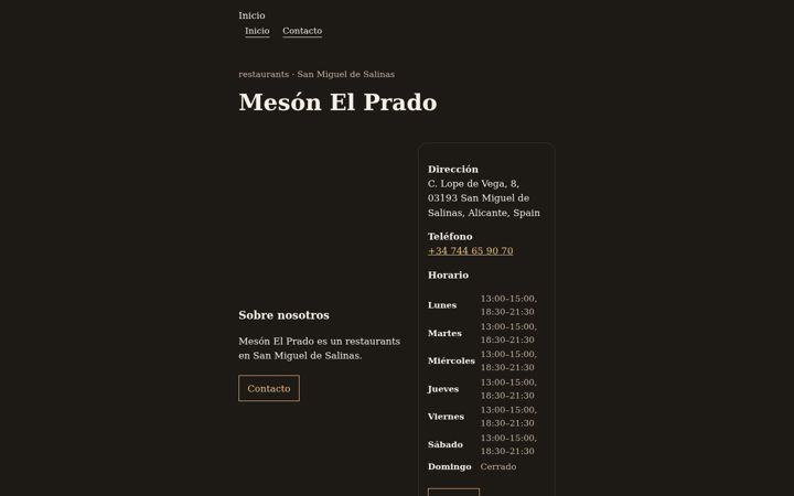 Screenshot of mesonelprado.com
