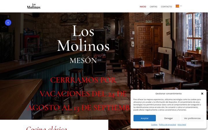 Screenshot of mesonlosmolinos.com