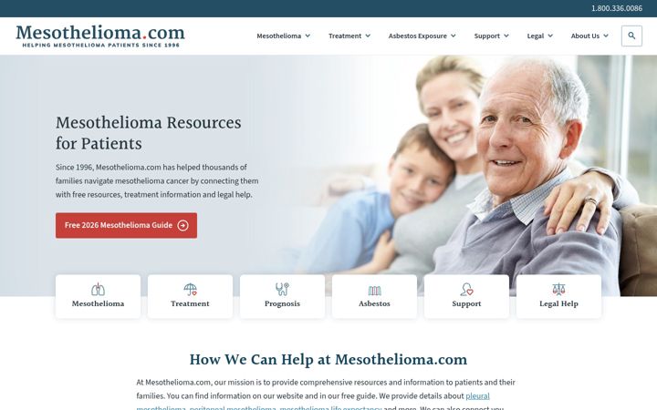 Screenshot of mesothelioma.com