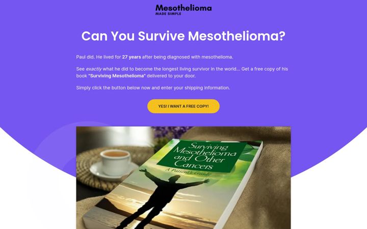 Screenshot of mesotheliomamadesimple.com