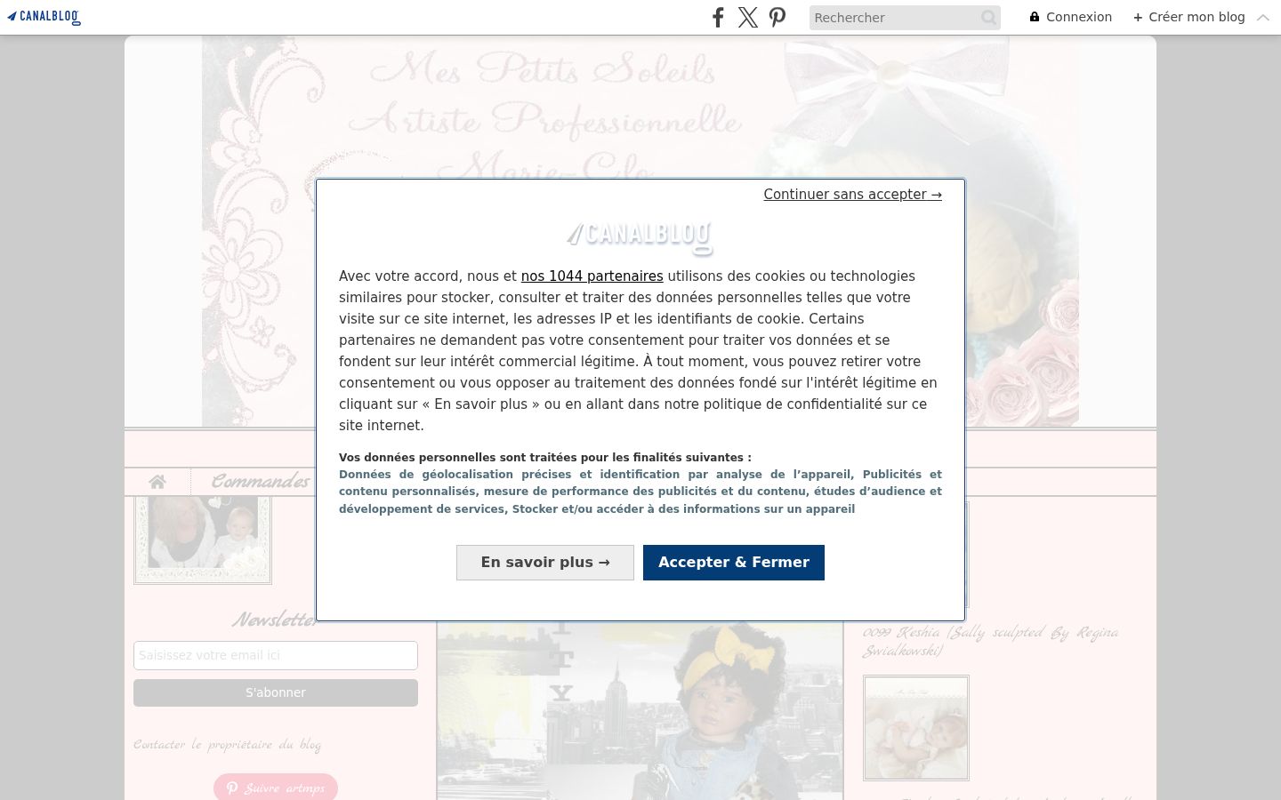 Screenshot del banner di consenso mostrato prima di qualsiasi interazione