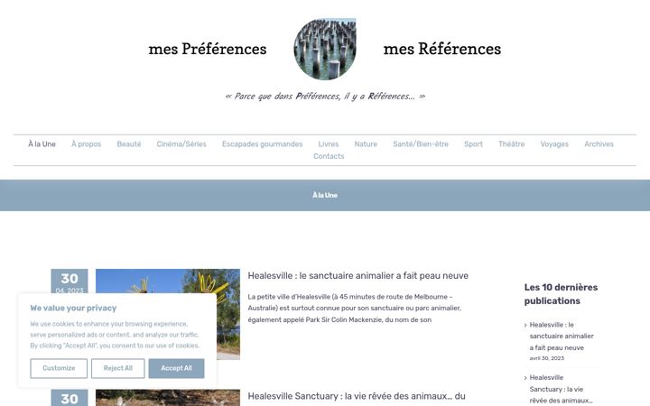 Screenshot of mespreferences.com