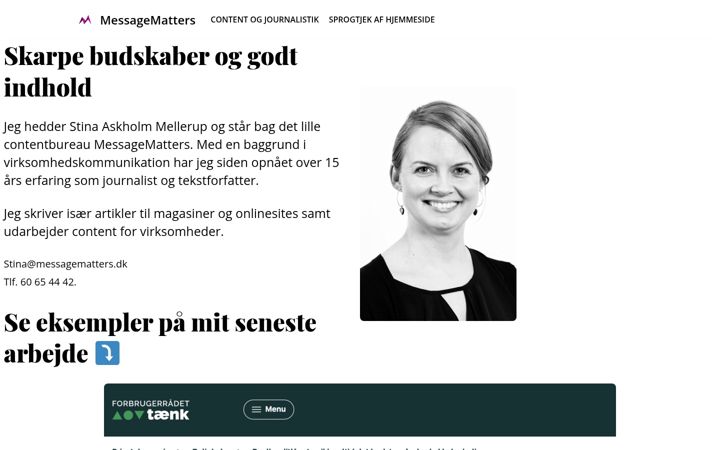 Screenshot of messagematters.dk