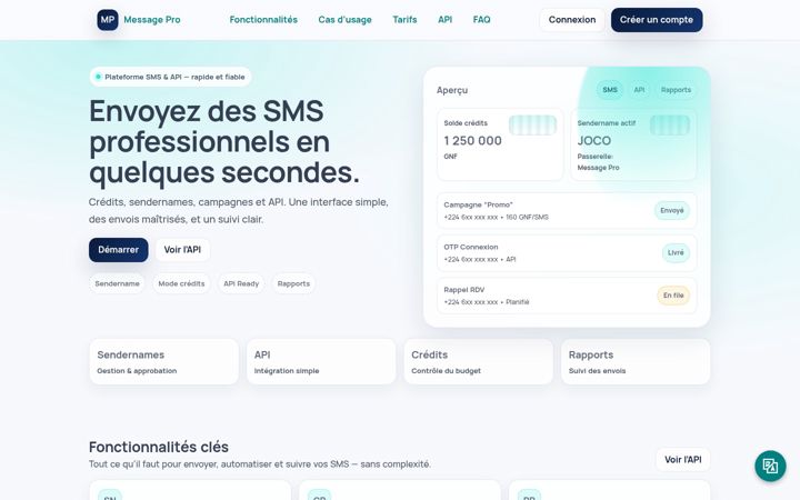 Screenshot of messagepro-gn.com