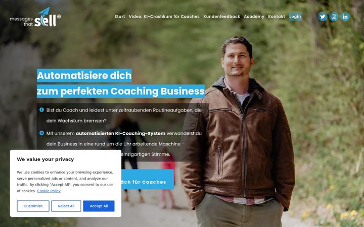 Screenshot of messages-that-sell.com