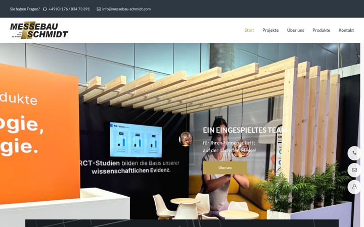 Screenshot of messebau-schmidt.com