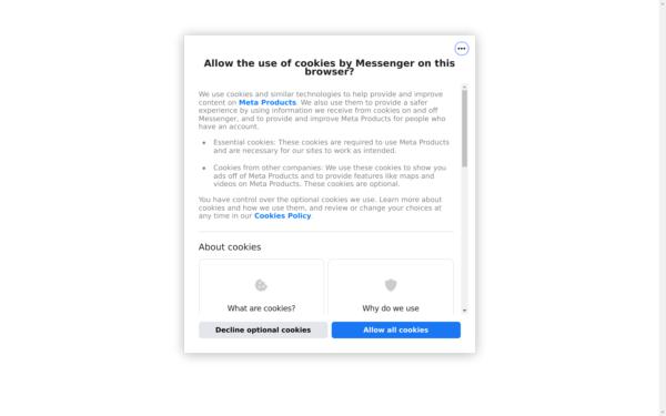 Screenshot of messenger.com