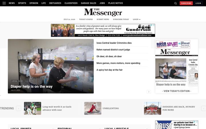 Screenshot von messengernews.net