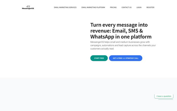 Screenshot of messengeros.com