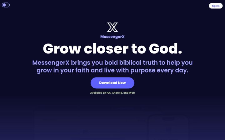 Screenshot of messengerx.com