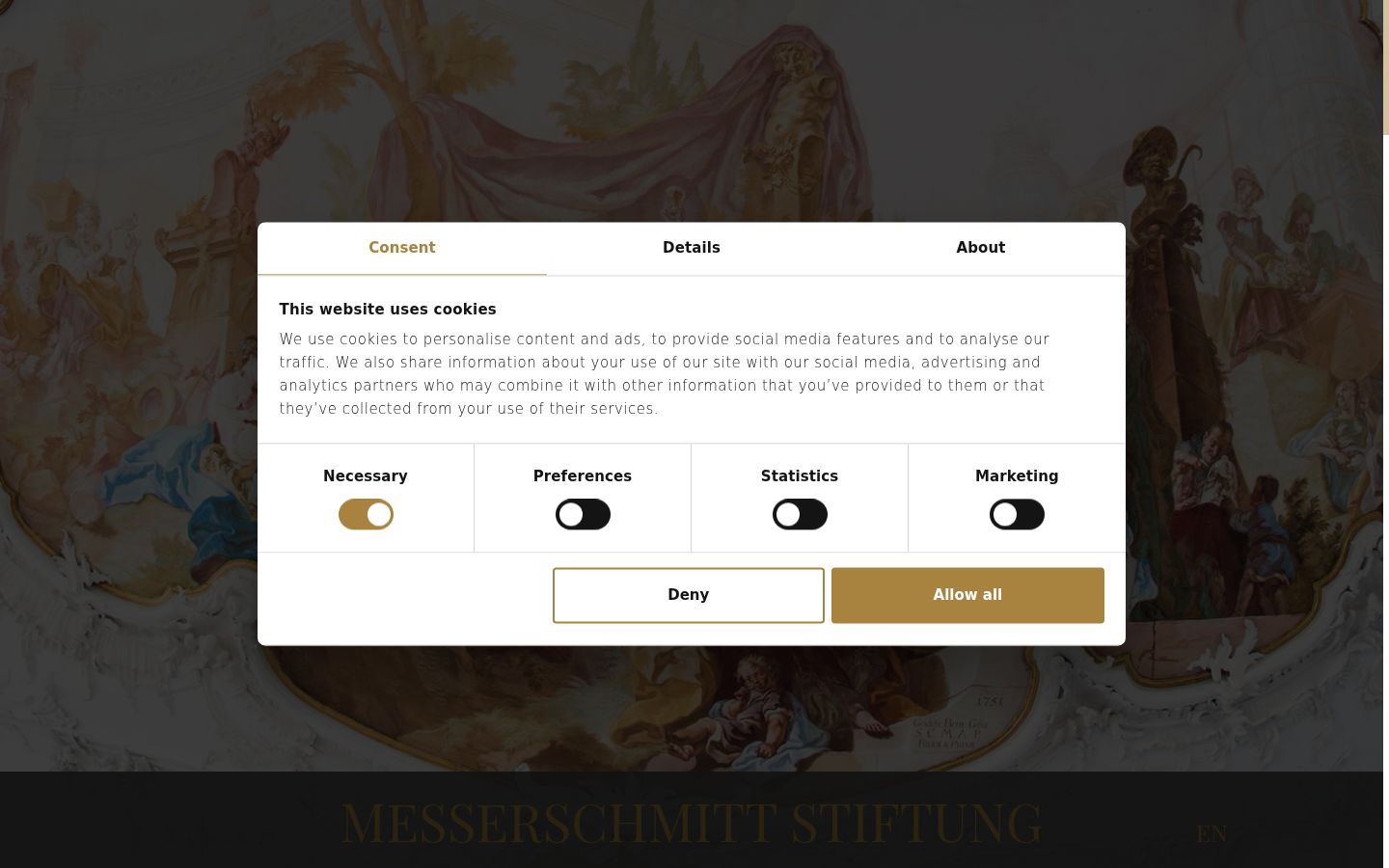 Screenshot of the consent banner shown before any interaction