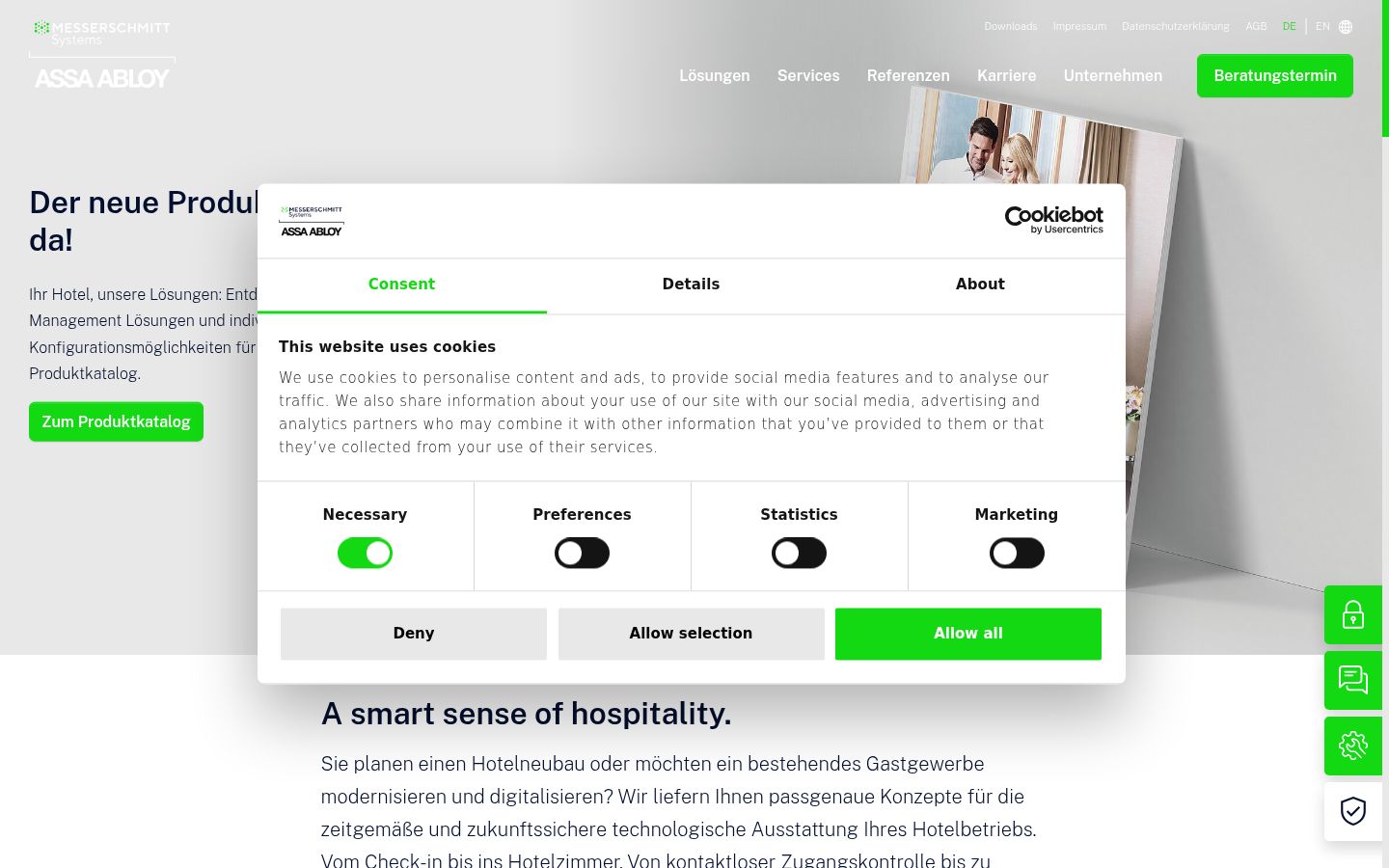 Screenshot of the consent banner shown before any interaction