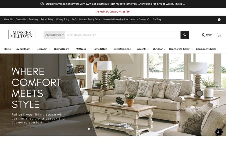 Screenshot of messersmilltownfurniture.com