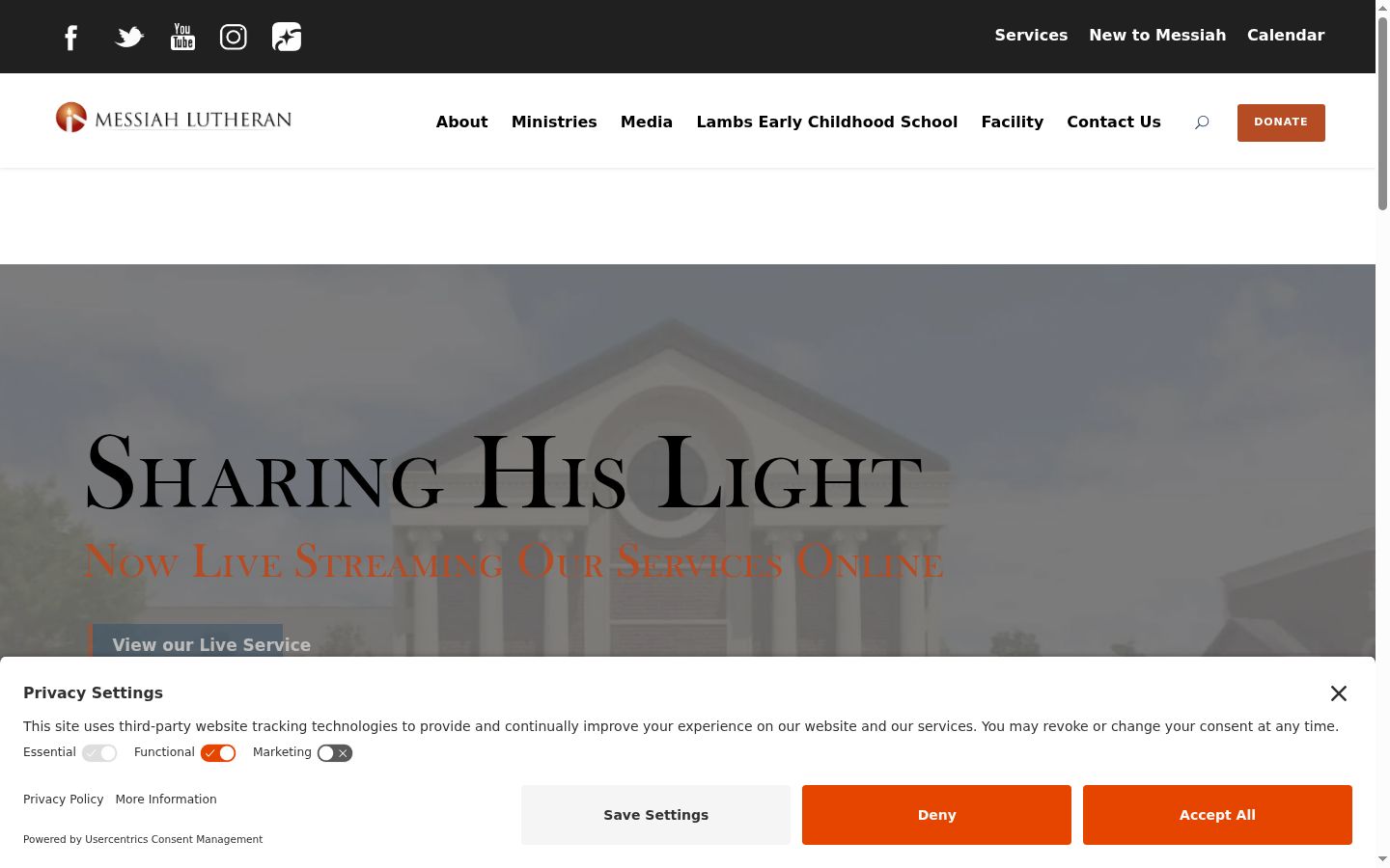 Screenshot of the consent banner shown before any interaction