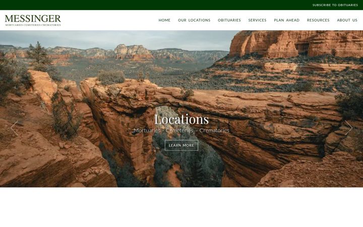 Screenshot of messingermortuary.com